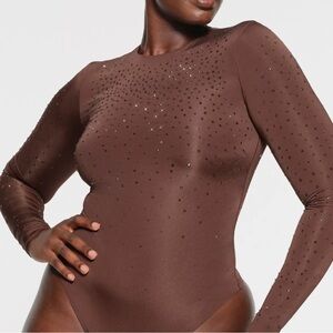 NWT: SKIMS - SWAROVSKI JELLY SHEER LONG SLEEVE BODYSUIT